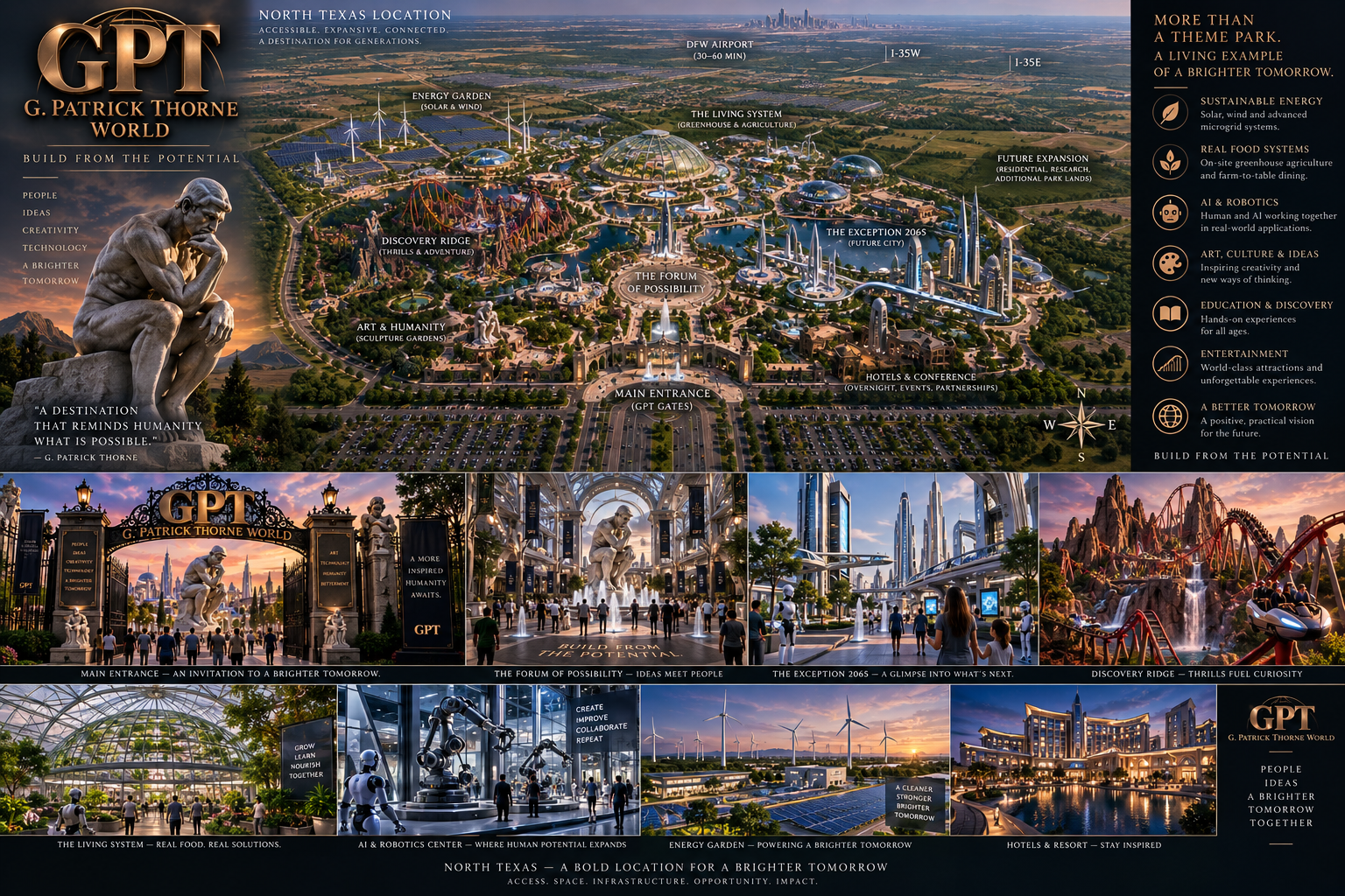 Concept overview for G. Patrick Thorne World